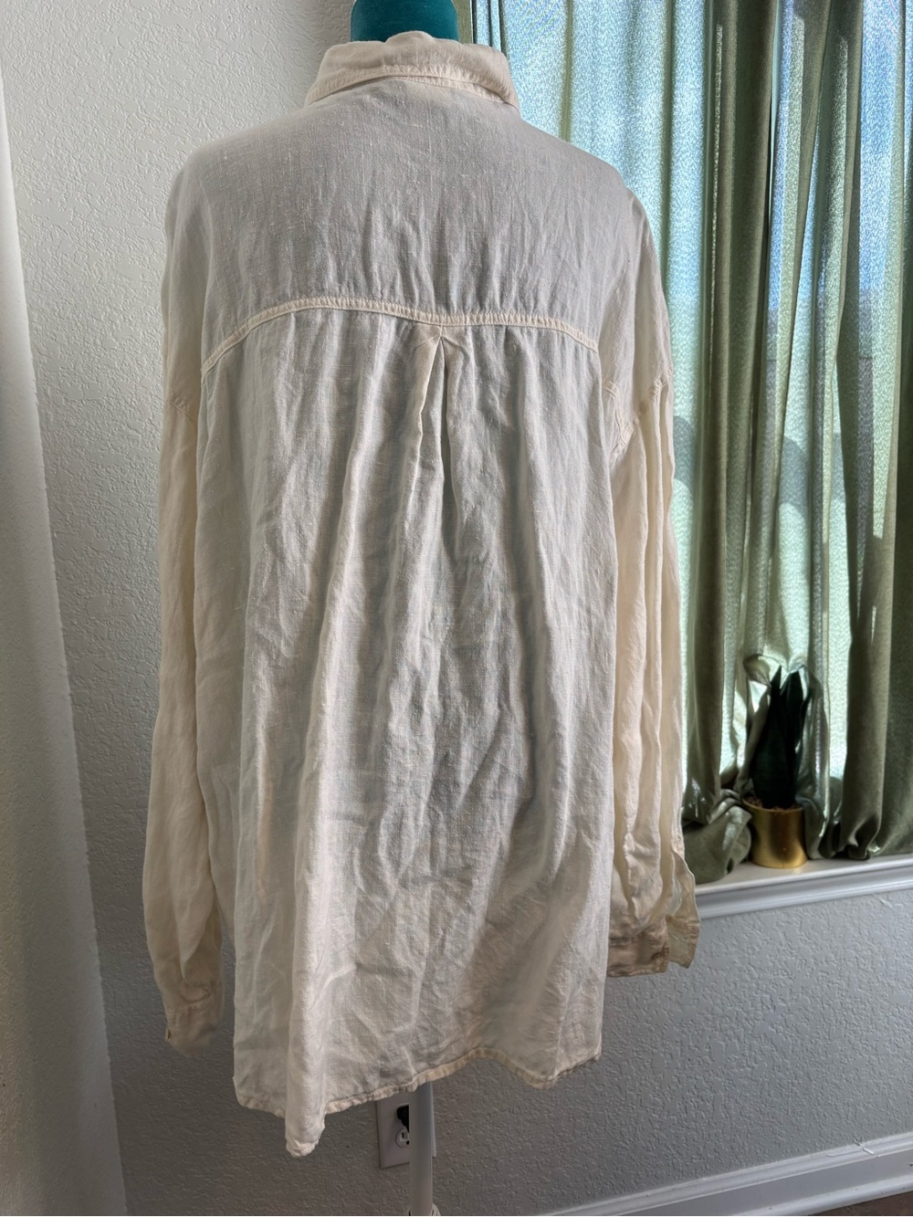Chico’s Cream Button-Up Lightweight  Shirt dress - Picture 2 of 6